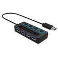 Sabrent Sabrent HB-UM43 4 Port USB 3.0 Hub with Power Switches; Black HB-UM43